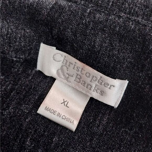 NWOT! CHRISTOPHER & BANKS! BLACK CRUSHED VELVET FULL SNAP FRONT TOP! SZ XL - Picture 6 of 9